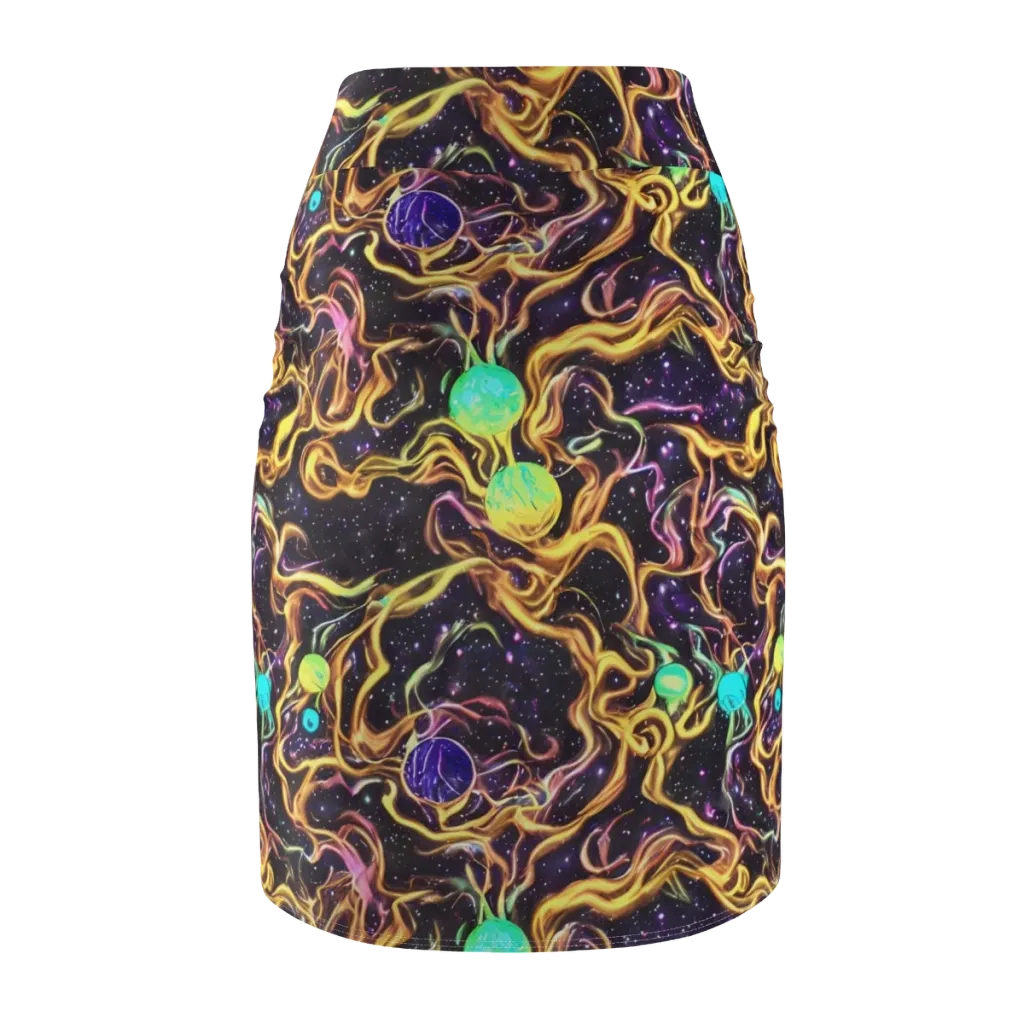 Planetary Tangle on Pencil Skirt — Back