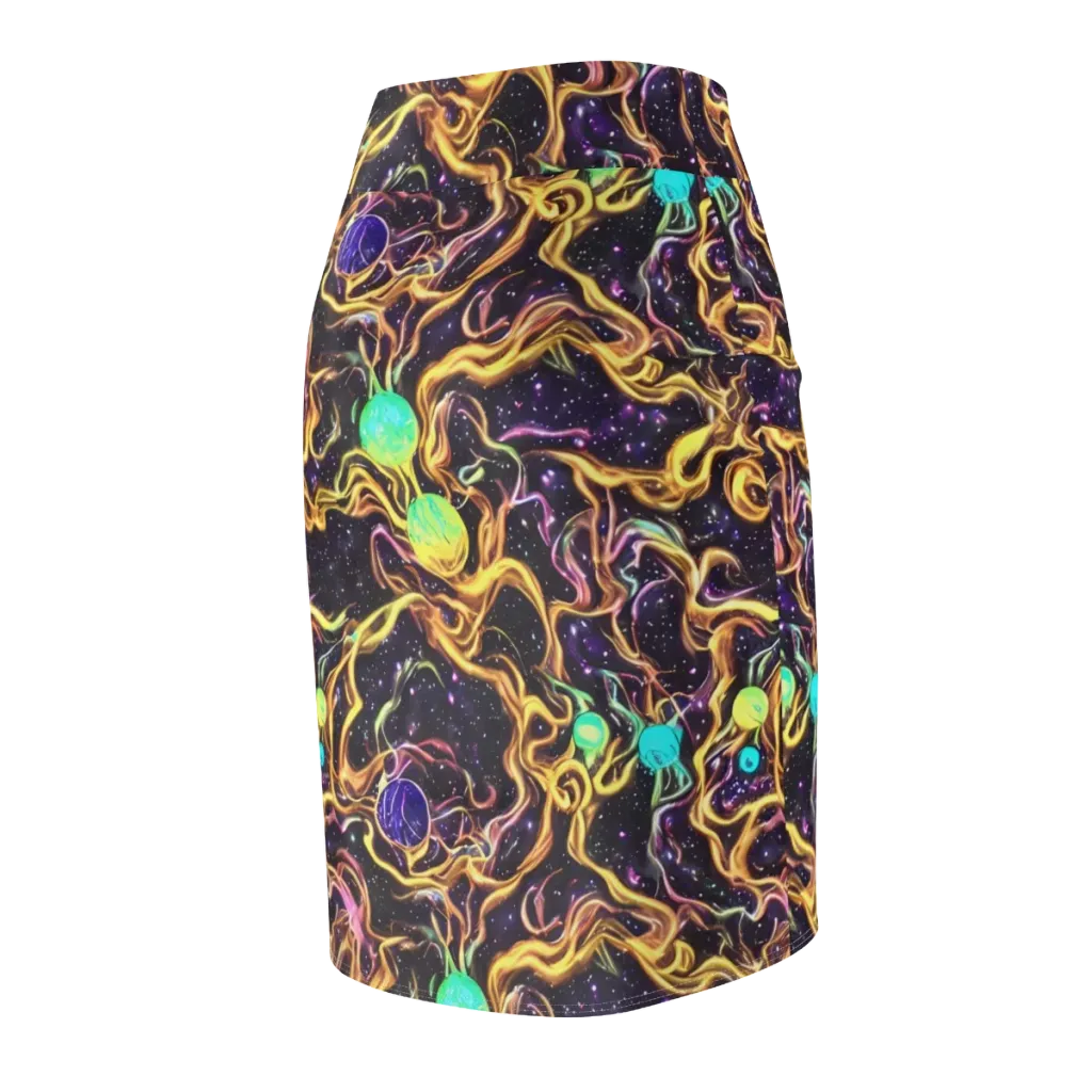 Planetary Tangle on Pencil Skirt — Back Side