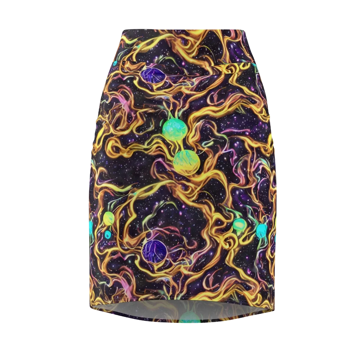 Planetary Tangle on Pencil Skirt — Front