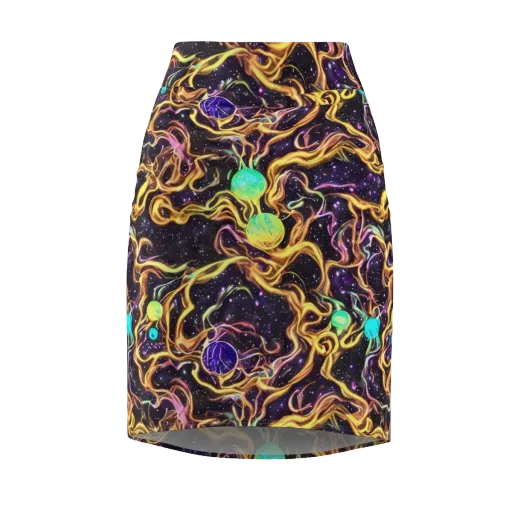 Planetary Tangle on a Pencil Skirt