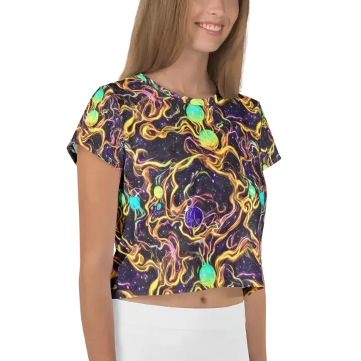 Planetary Tangle on a Crop Tee