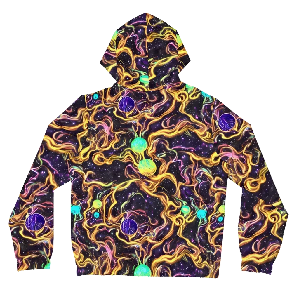 Planetary Tangle on Women's Full-Zip Hoodie — Back