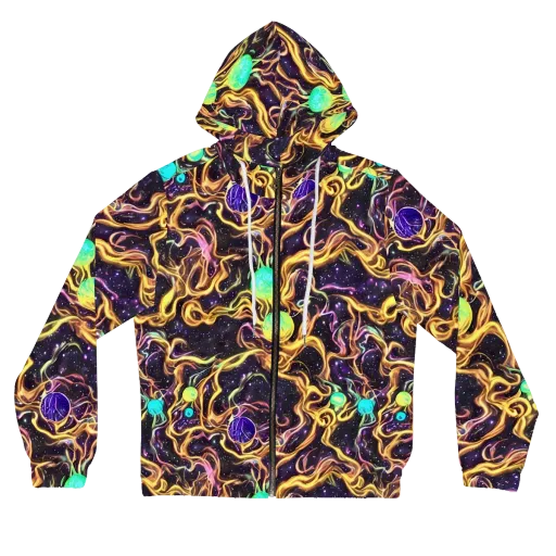 Planetary Tangle on a Women's Full-Zip Hoodie