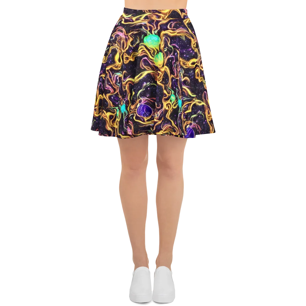 Planetary Tangle on Skater Skirt — Front