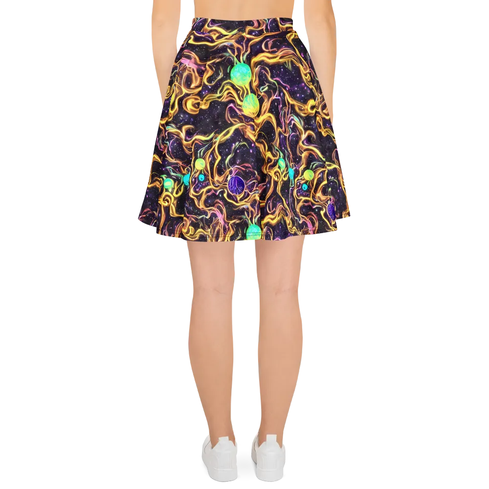 Planetary Tangle on Skater Skirt — Back