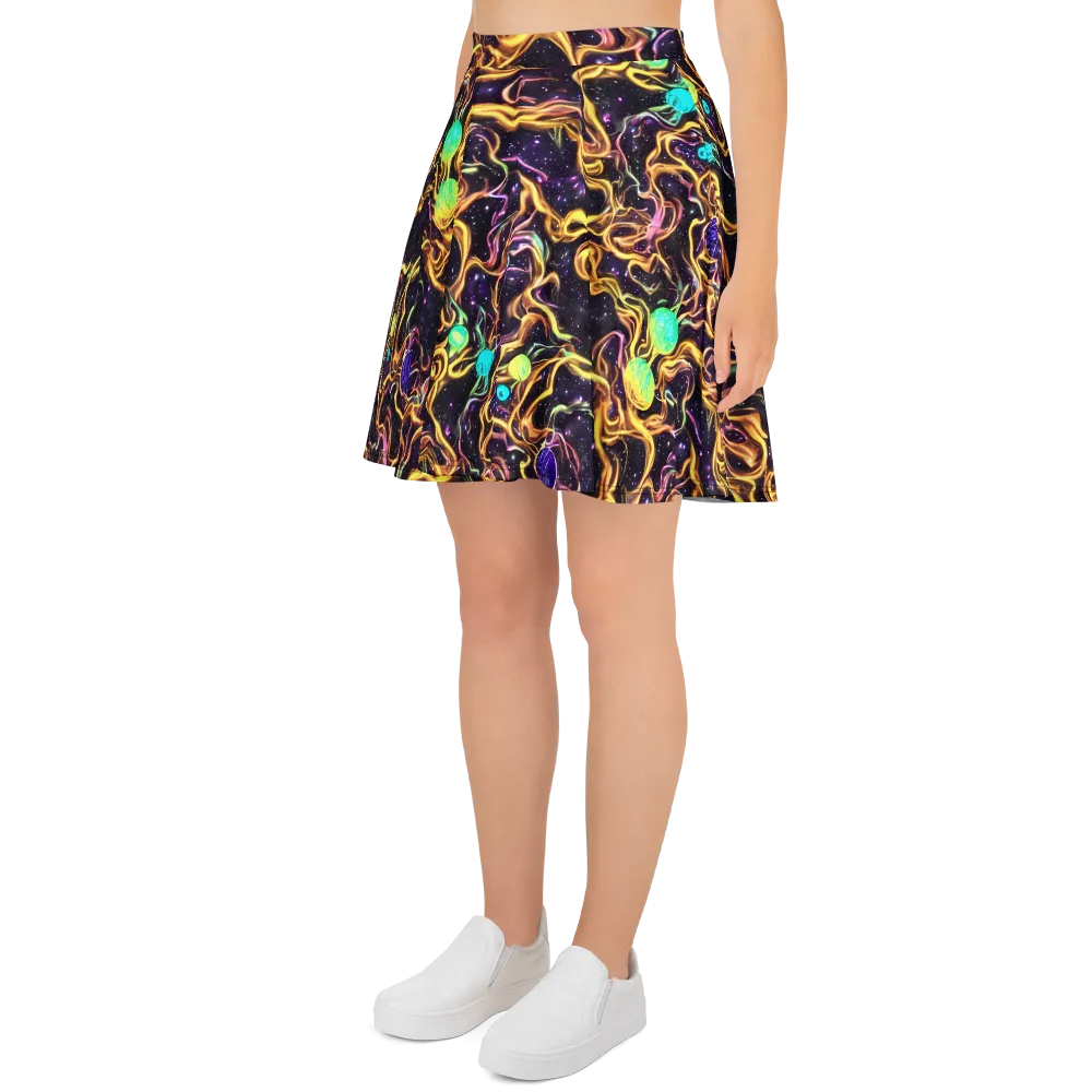 Planetary Tangle on Skater Skirt — Left