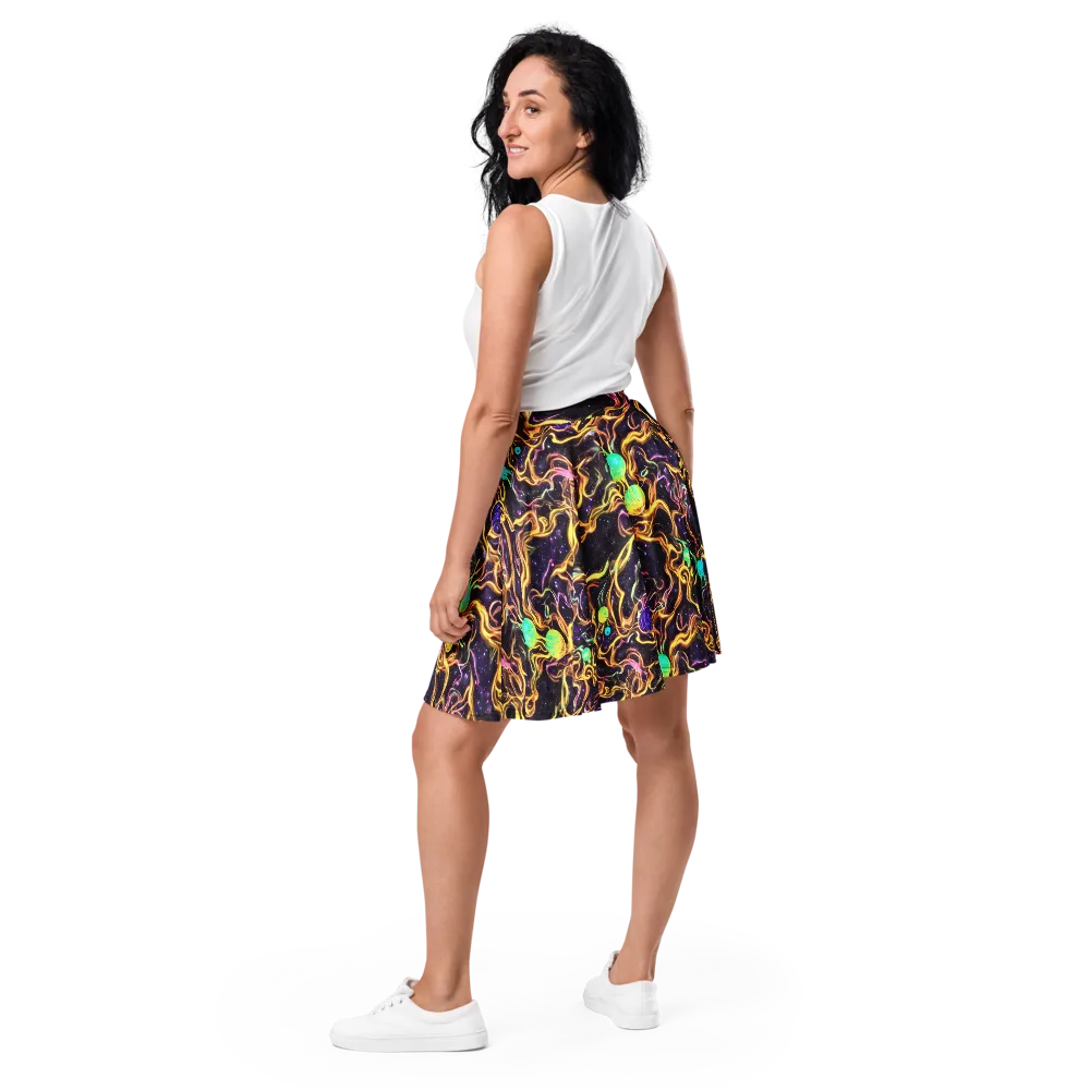 Planetary Tangle on Skater Skirt — Back