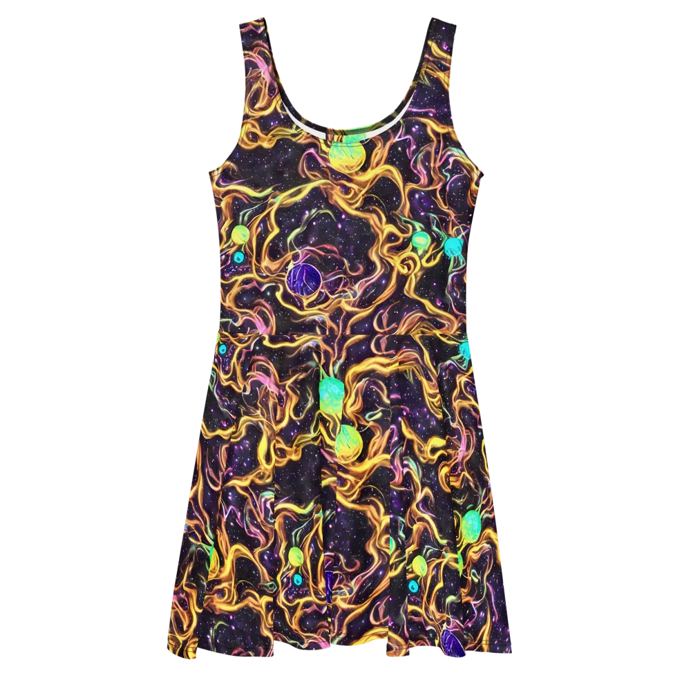 Planetary Tangle on Skater Dress — Front