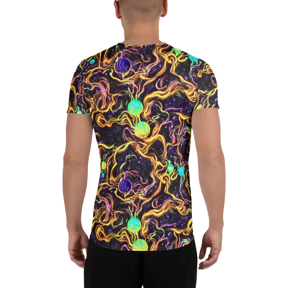 Planetary Tangle on Men's Athletic T-Shirt — Back