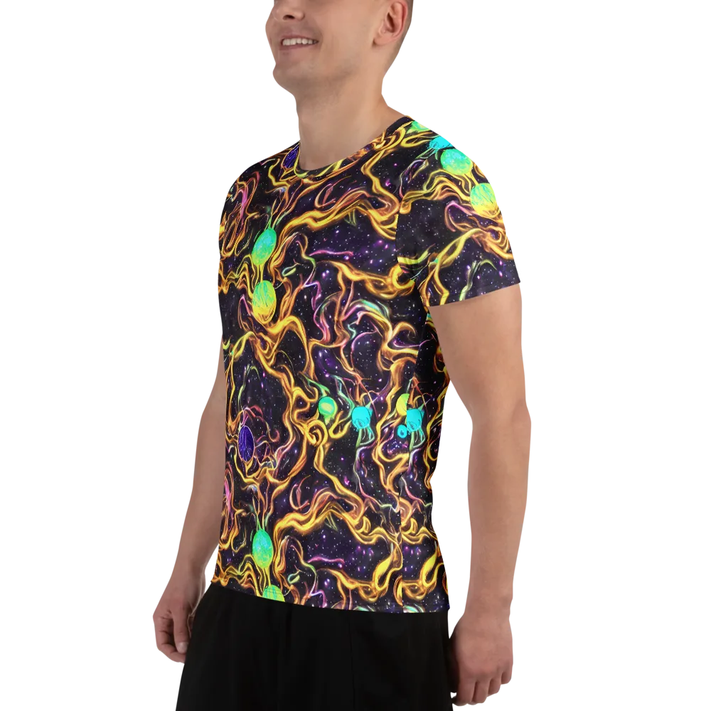 Planetary Tangle on Men's Athletic T-Shirt — Left