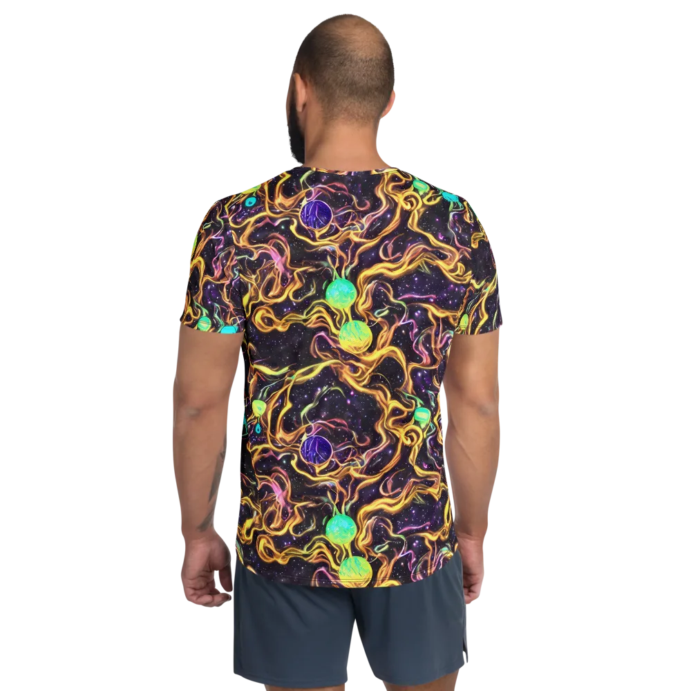 Planetary Tangle on Men's Athletic T-Shirt — Back