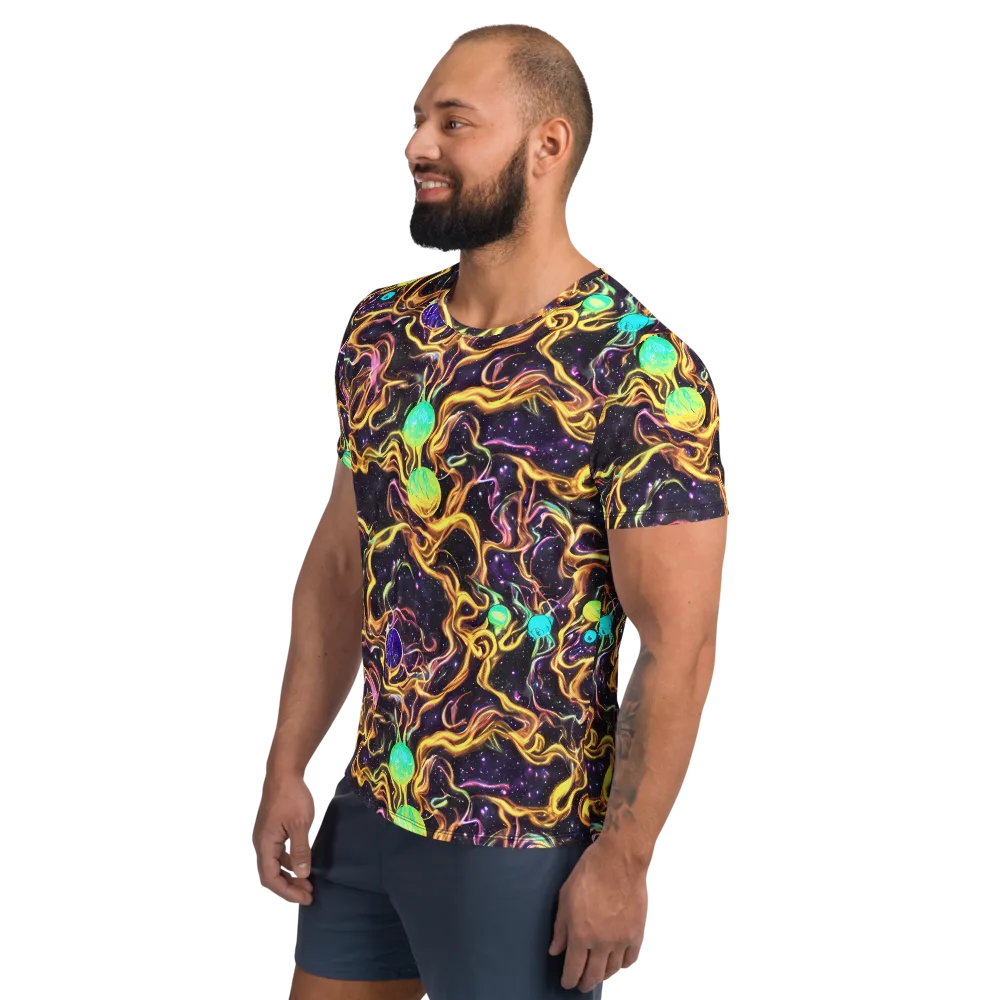 Planetary Tangle on Men's Athletic T-Shirt — Left