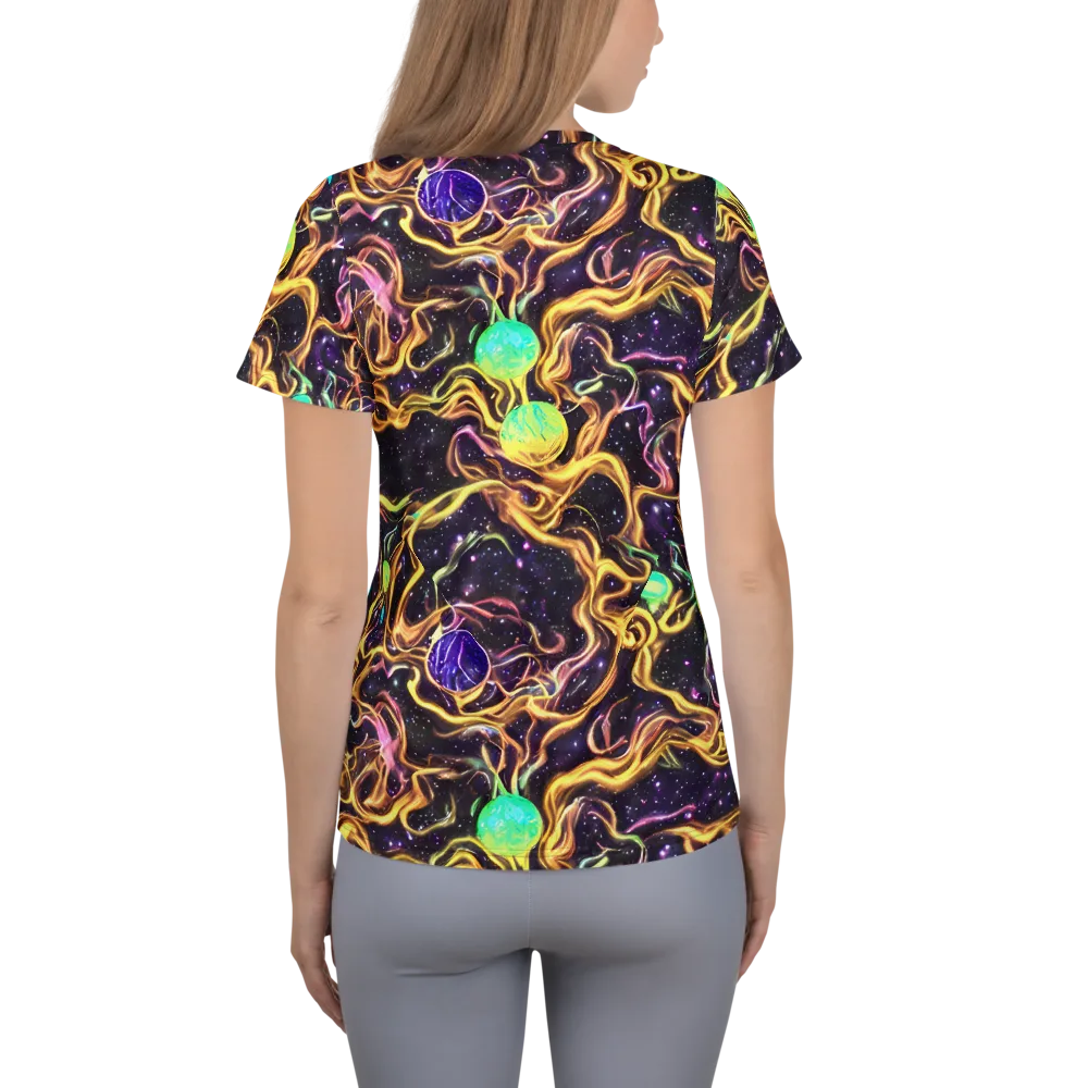 Planetary Tangle on Women's Athletic T-Shirt — Back
