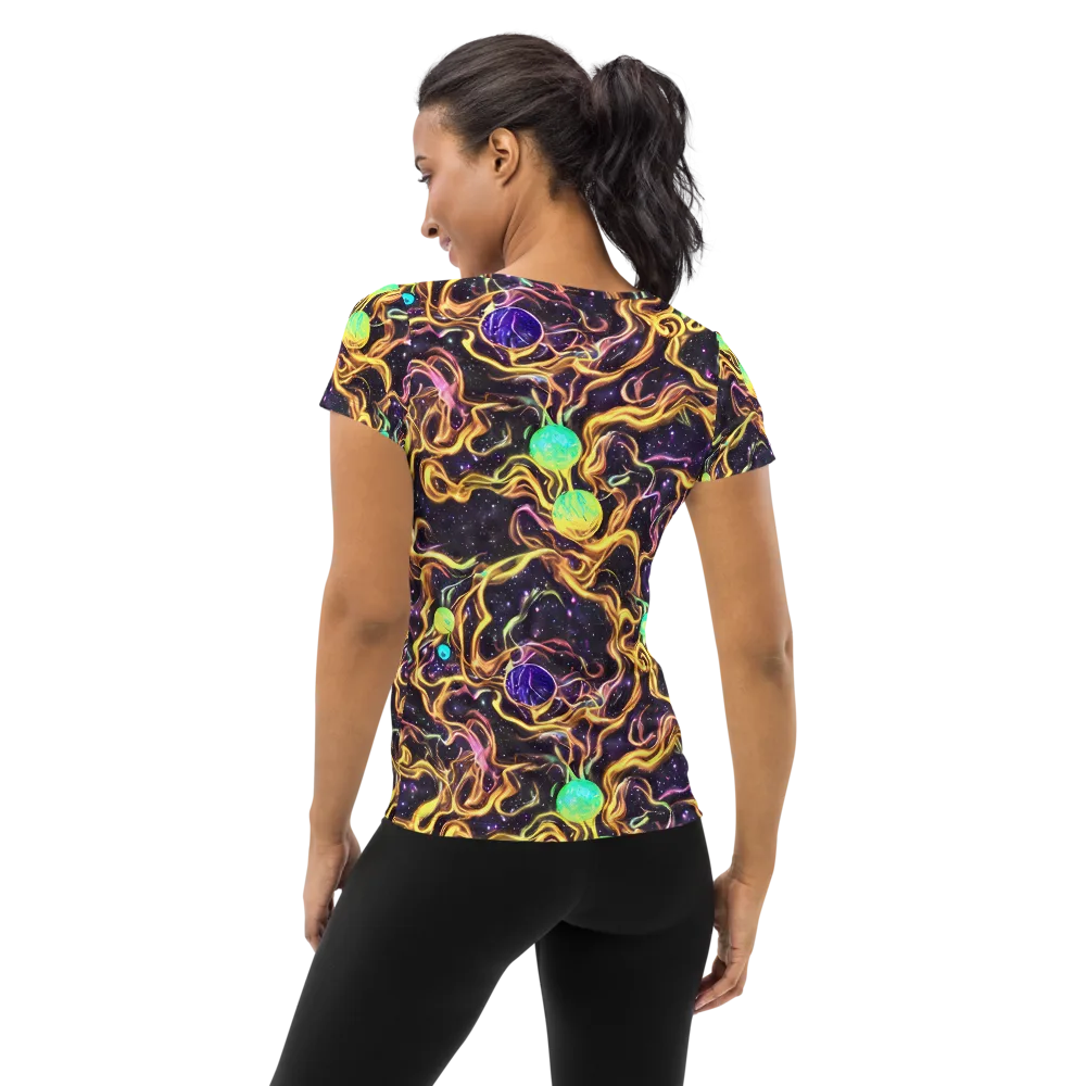 Planetary Tangle on Women's Athletic T-Shirt — Back