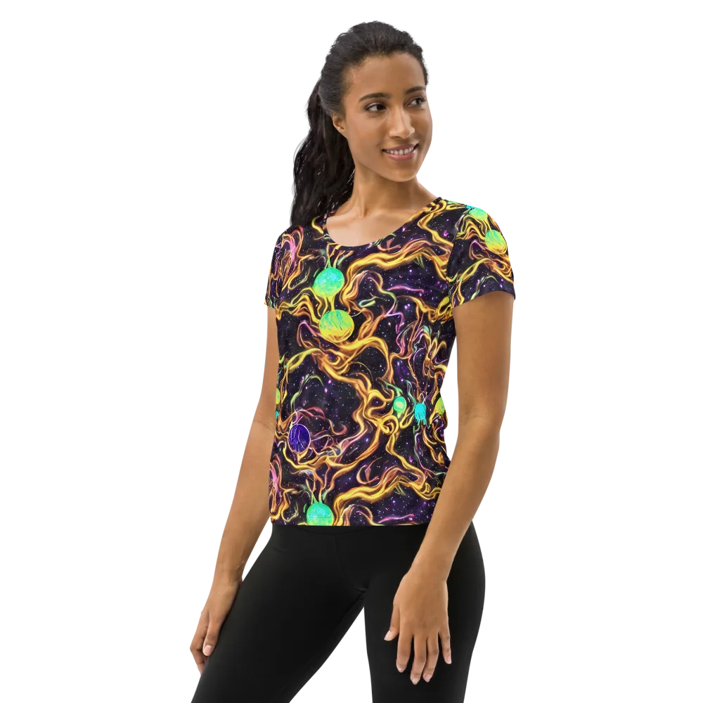 Planetary Tangle on Women's Athletic T-Shirt — Left