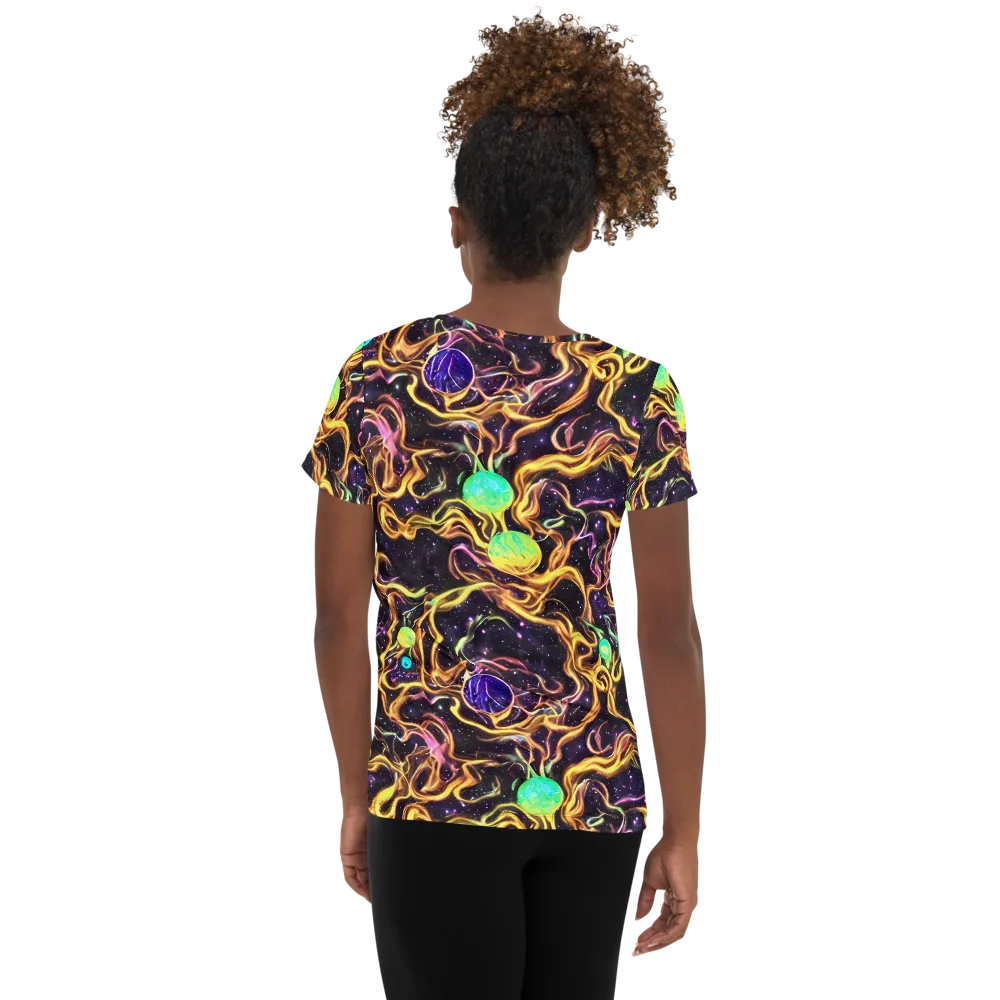 Planetary Tangle on Women's Athletic T-Shirt — Back