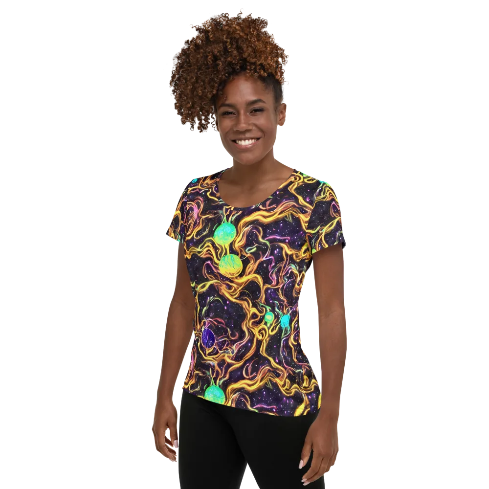 Planetary Tangle on Women's Athletic T-Shirt — Left