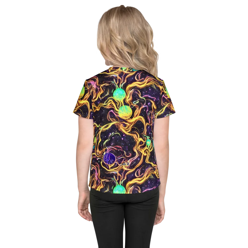 Planetary Tangle on Kids Crew Neck T-Shirt — Back