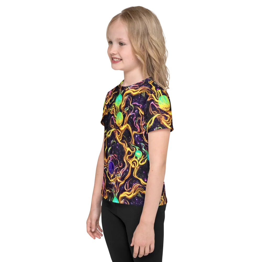 Planetary Tangle on Kids Crew Neck T-Shirt — Left