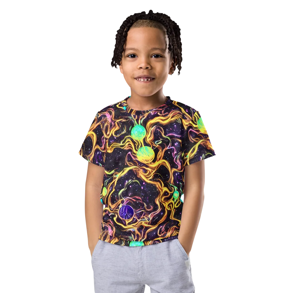 Planetary Tangle on Kids Crew Neck T-Shirt — Front