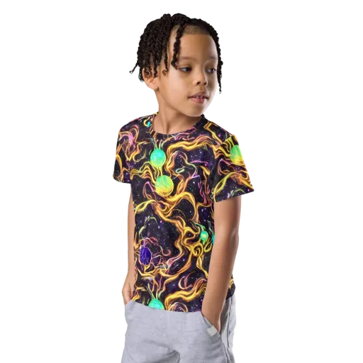 Planetary Tangle on a Kids Crew Neck T-Shirt