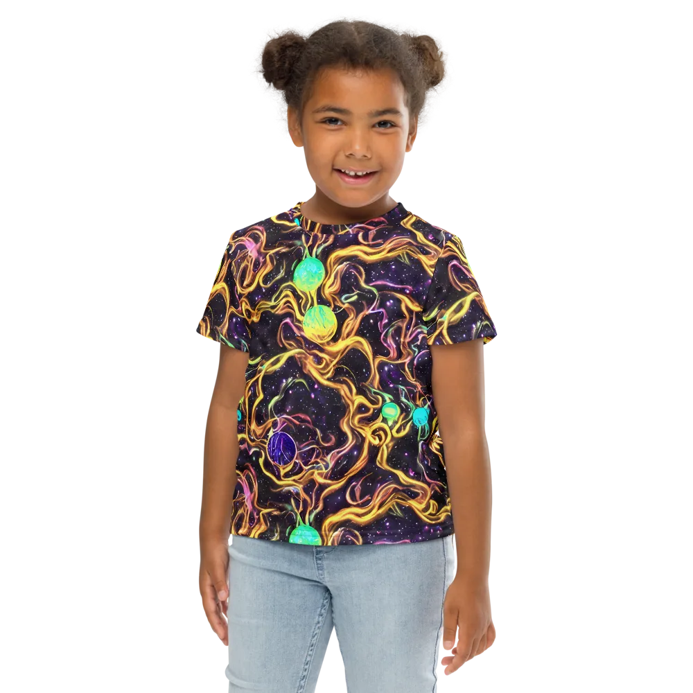 Planetary Tangle on Kids Crew Neck T-Shirt — Front