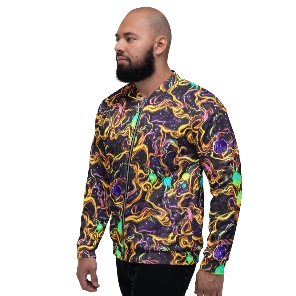 Planetary Tangle on Bomber Jacket — Left