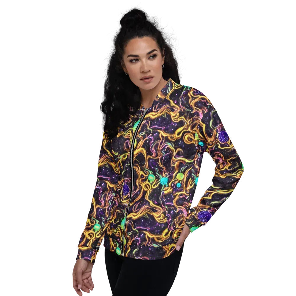Planetary Tangle on Bomber Jacket — Left