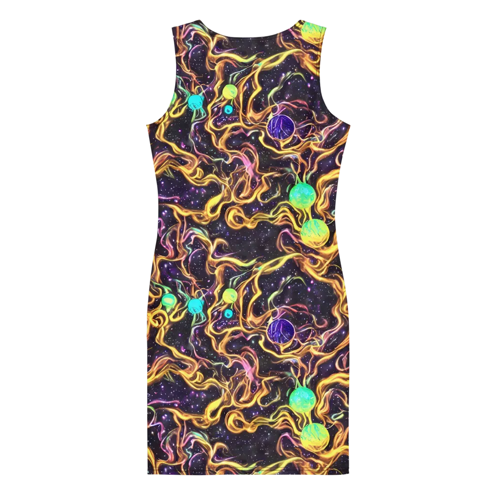 Planetary Tangle on Bodycon Dress — Back