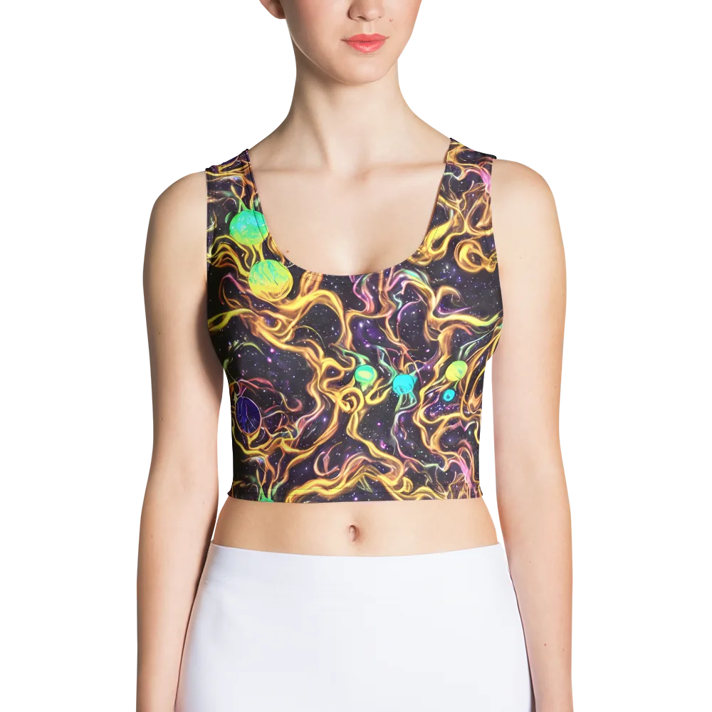 Planetary Tangle on Crop Top — Front