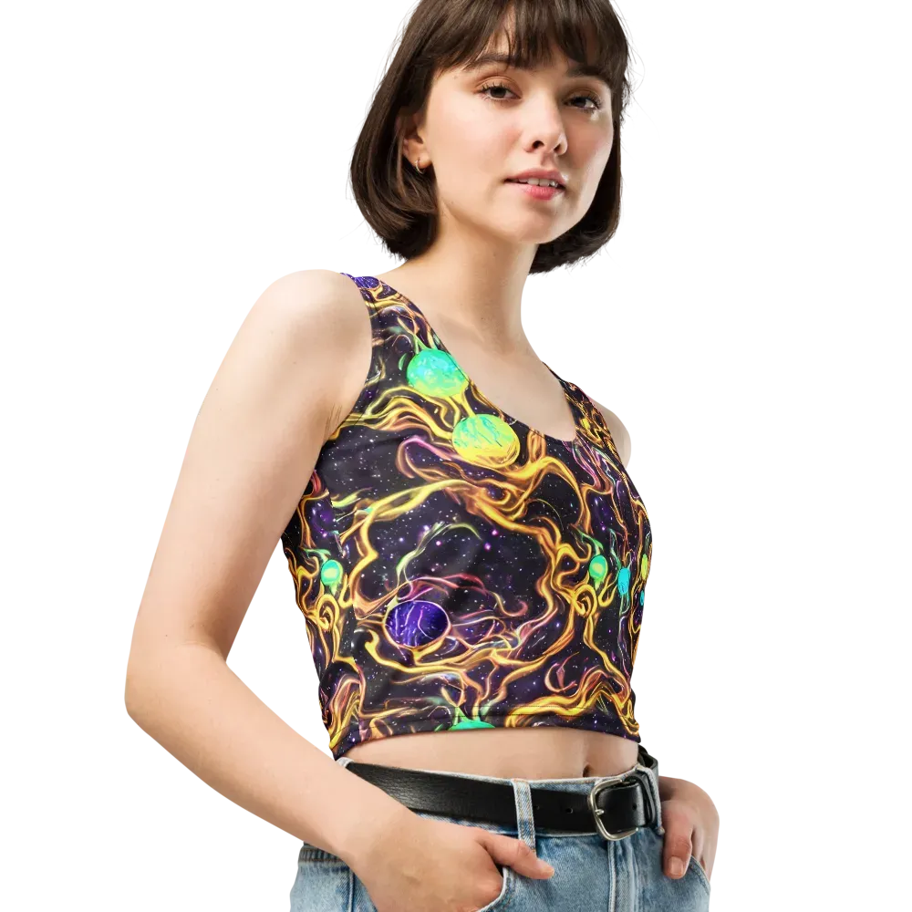 Planetary Tangle on Crop Top — Right Front
