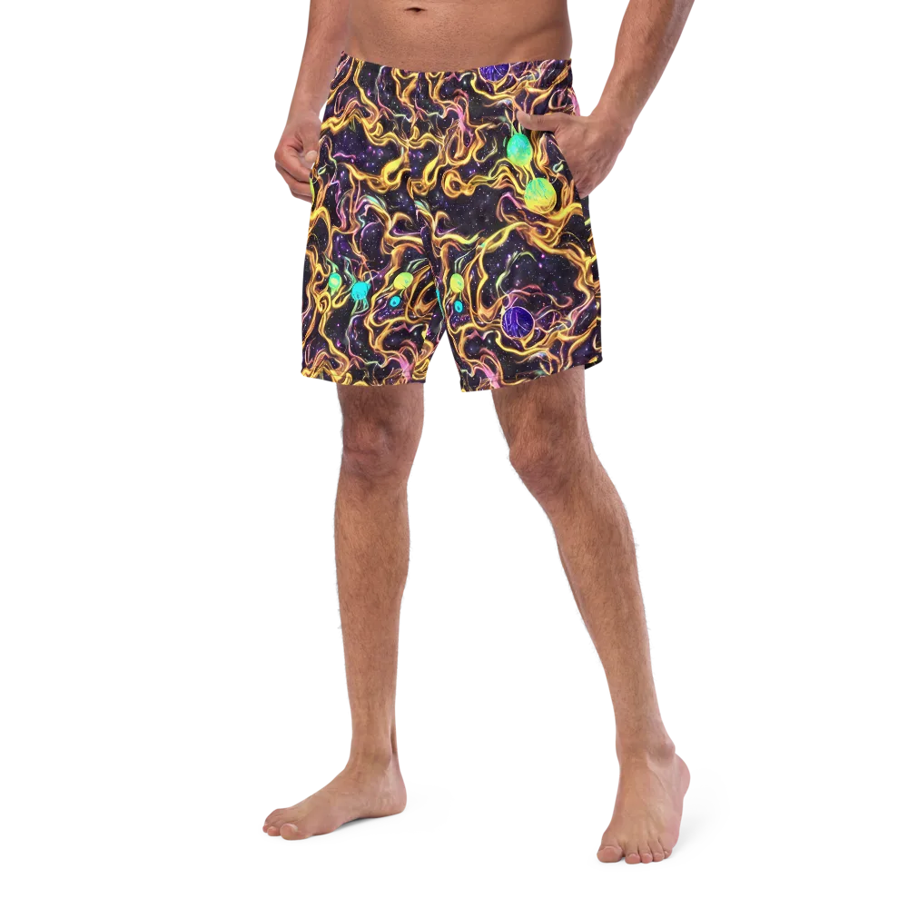 Planetary Tangle on Swim Trunks — Left Front