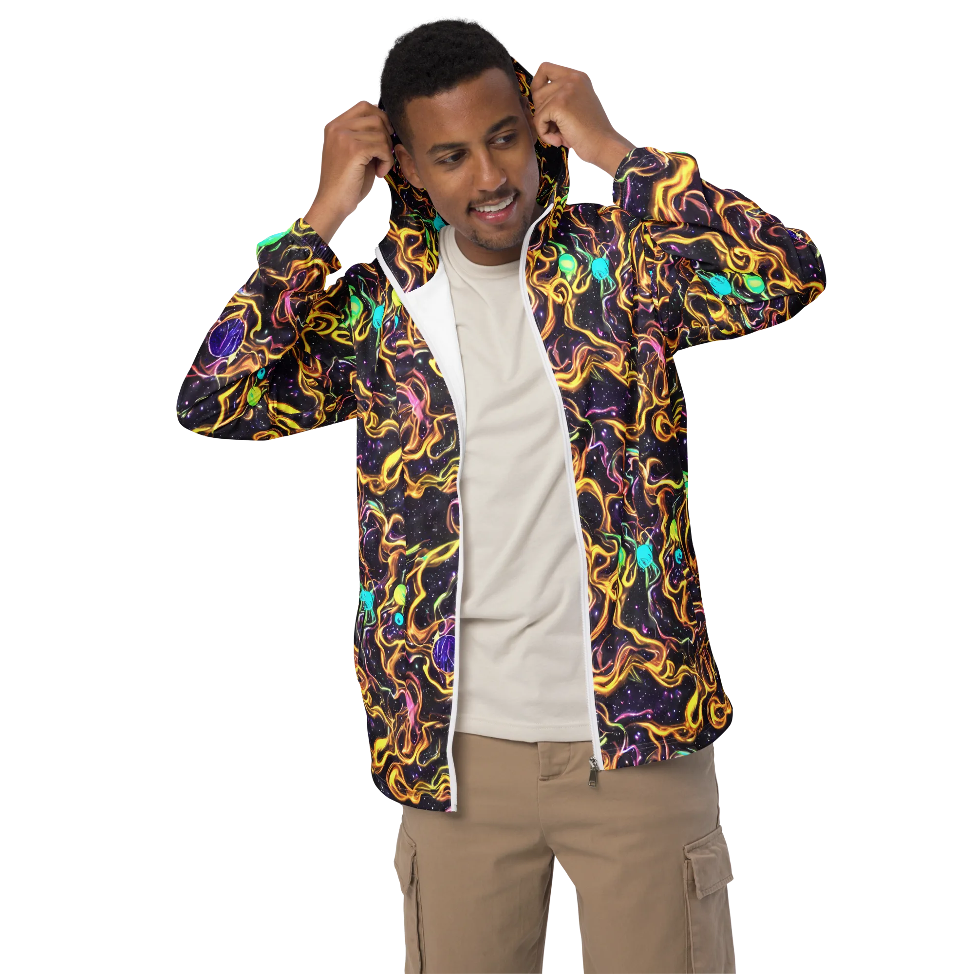 Planetary Tangle on Men's Windbreaker — Front