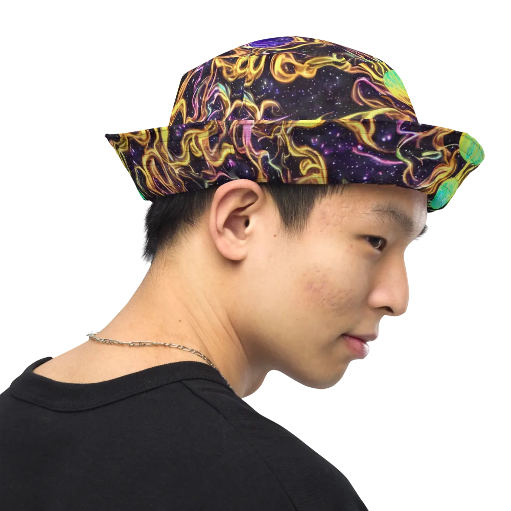 Planetary Tangle on Reversible Bucket Hat — Right Outside