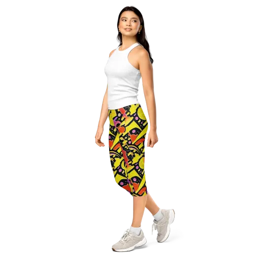 Cosmic Mushroom on a Capri Leggings