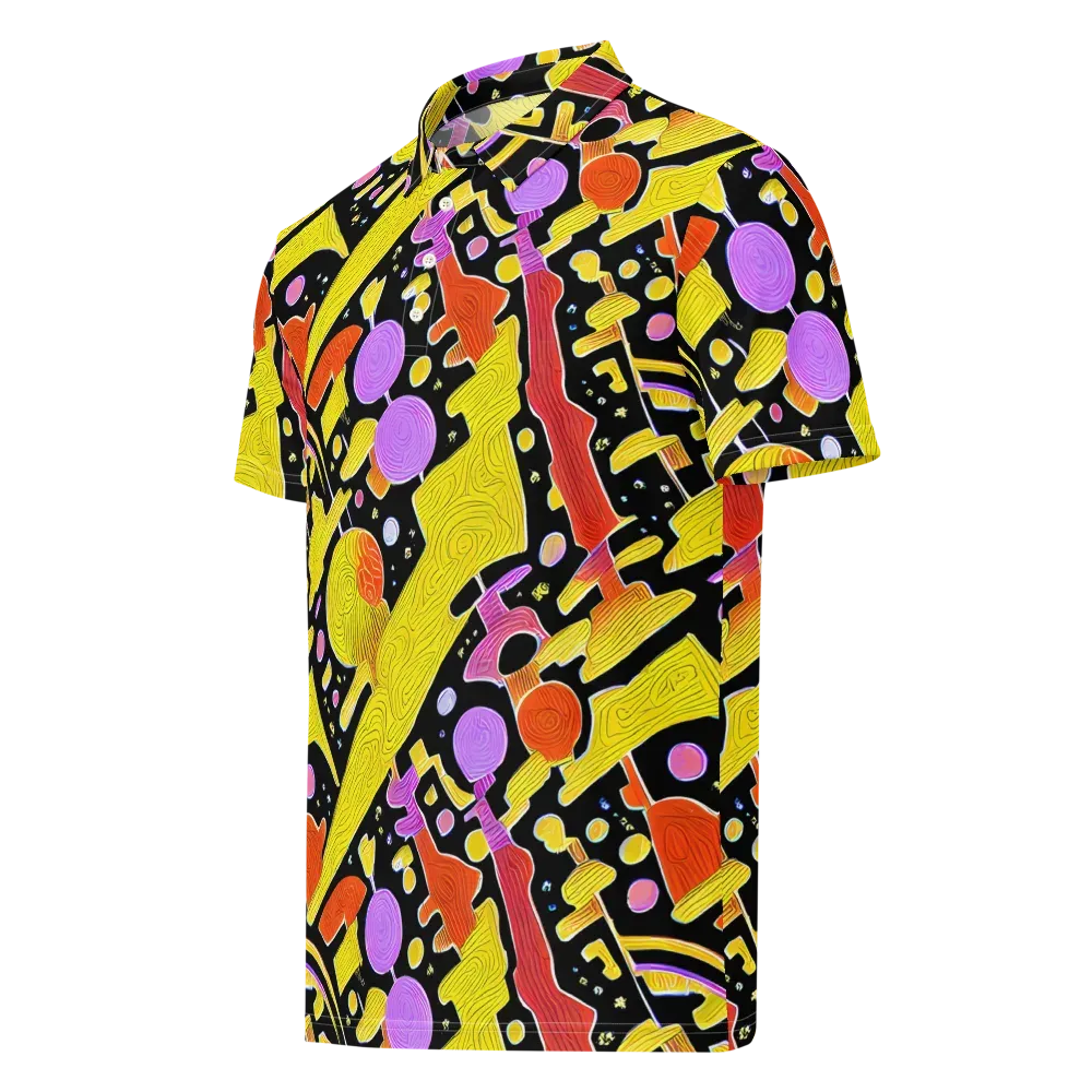 Cosmic Mushroom on Men's Slim Fit Polo Shirt — Left Front