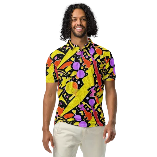 Cosmic Mushroom on a Men's Slim Fit Polo Shirt