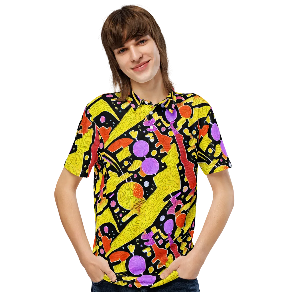 Cosmic Mushroom on Men's Slim Fit Polo Shirt — Front