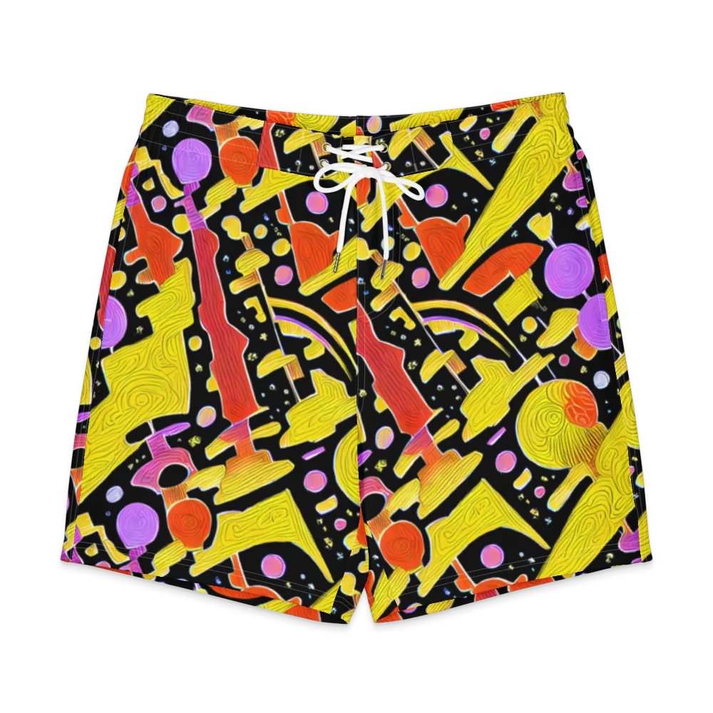 Cosmic Mushroom on Men's Board Shorts — Front