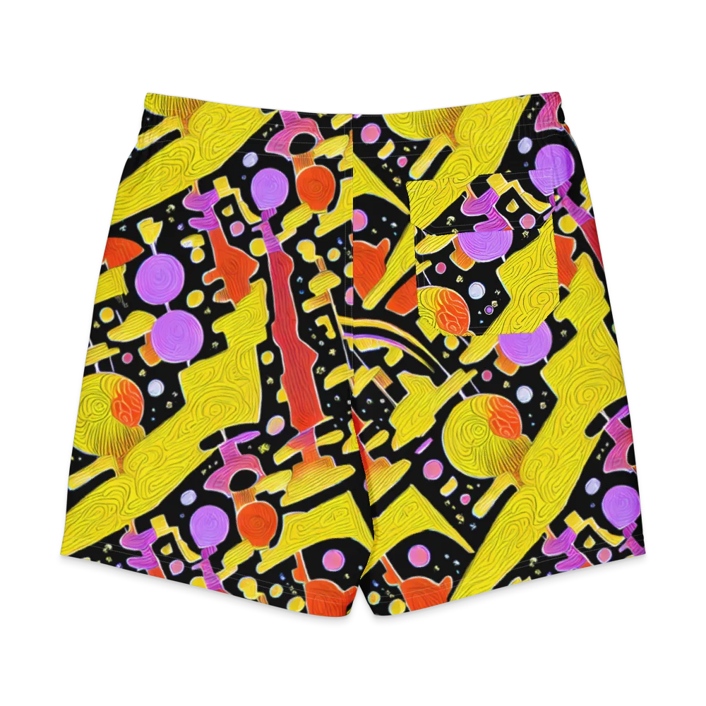 Cosmic Mushroom on Men's Board Shorts — Back