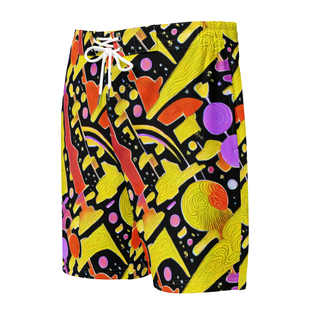 Cosmic Mushroom on Men's Board Shorts — Front