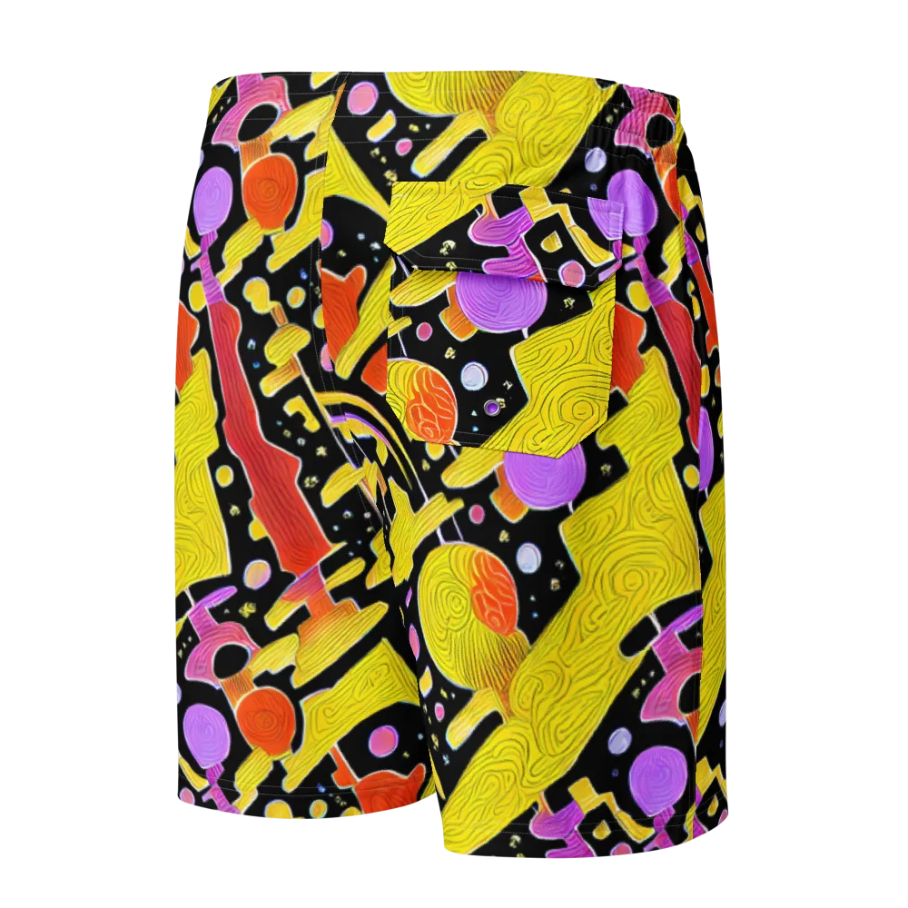 Cosmic Mushroom on Men's Board Shorts — Back