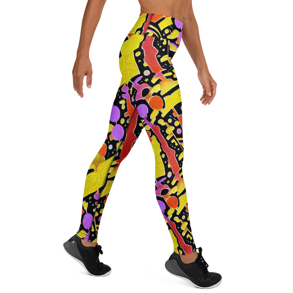 Cosmic Mushroom on Yoga Leggings — Right
