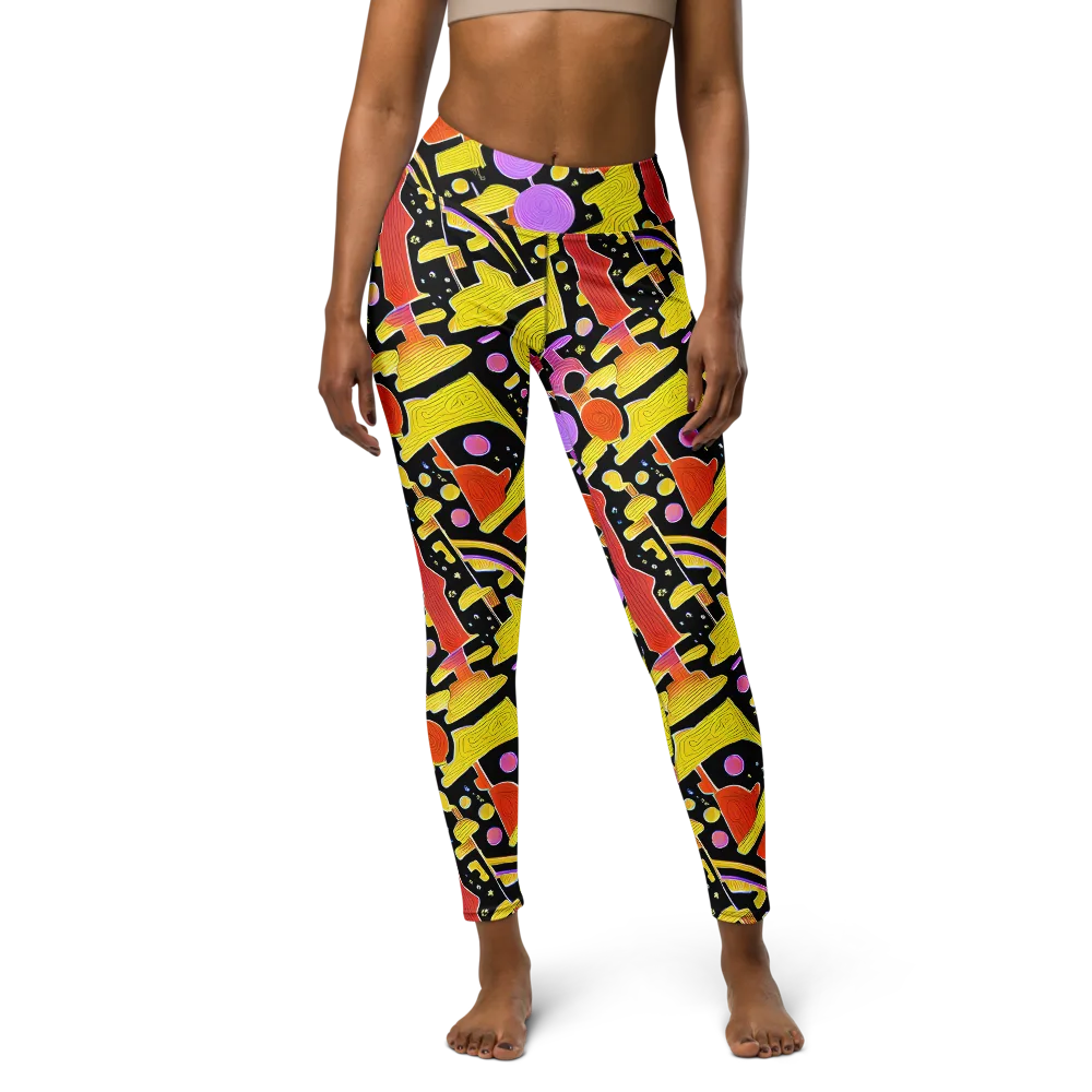 Cosmic Mushroom on Yoga Leggings — Front