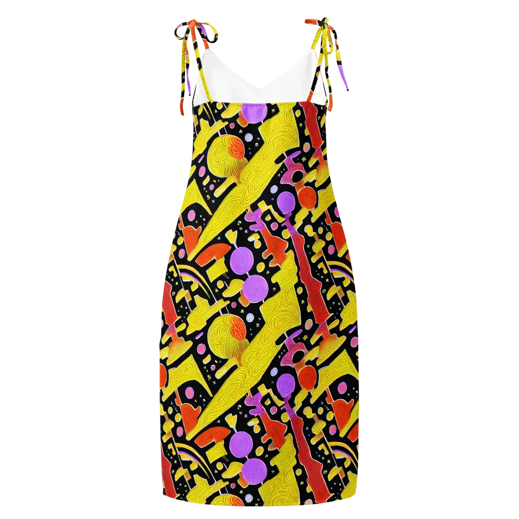 Cosmic Mushroom on Slip Dress — Back