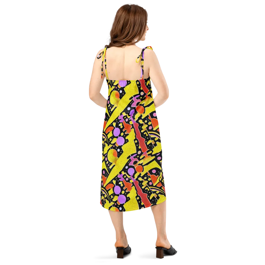 Cosmic Mushroom on Slip Dress — Back