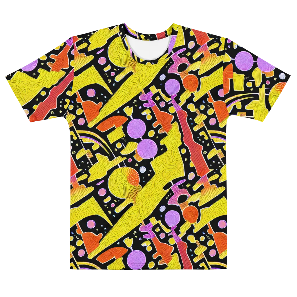 Cosmic Mushroom on Men's Cotton Crew Neck T-Shirt — Front