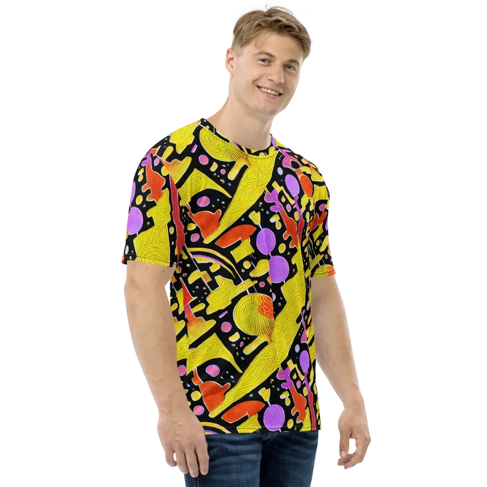 Cosmic Mushroom on Men's Crew Neck T-Shirt — Right