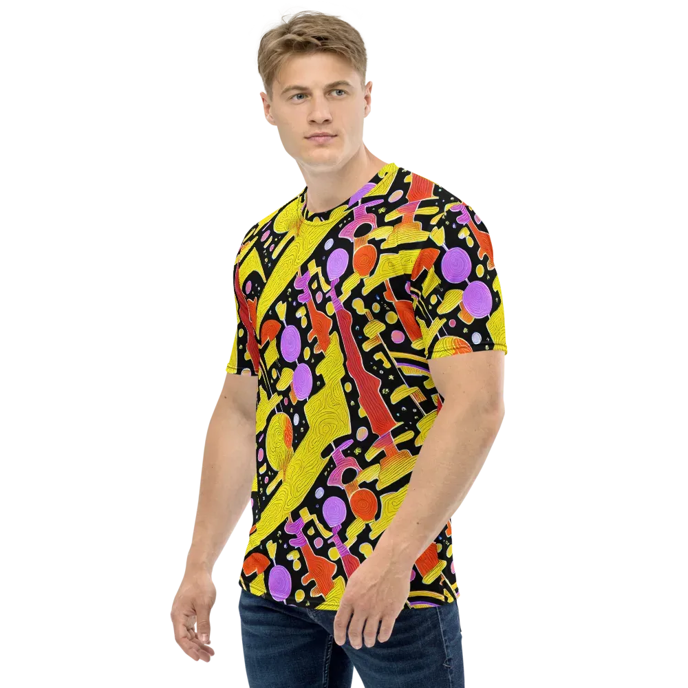 Cosmic Mushroom on Men's Crew Neck T-Shirt — Left