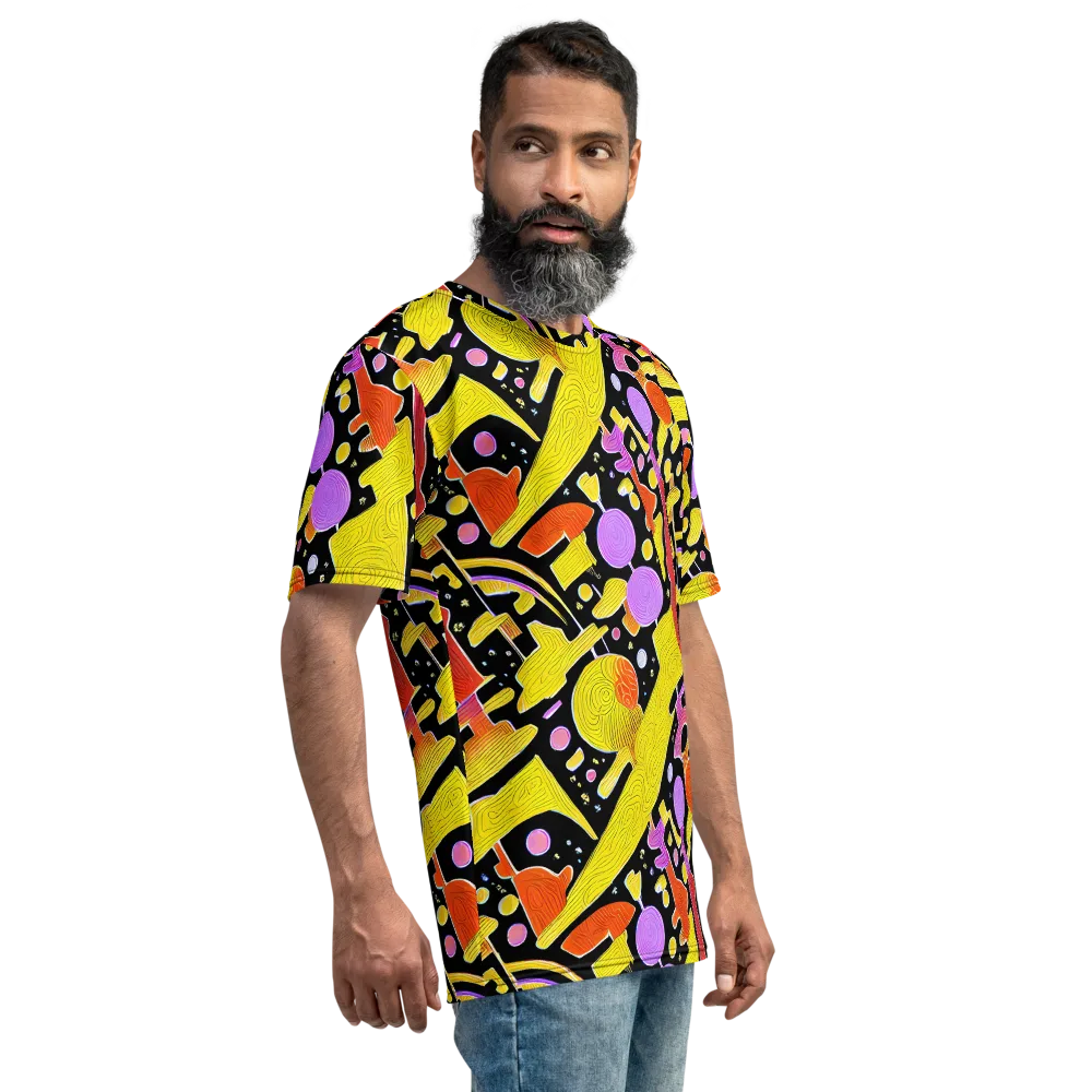 Cosmic Mushroom on Men's Crew Neck T-Shirt — Right